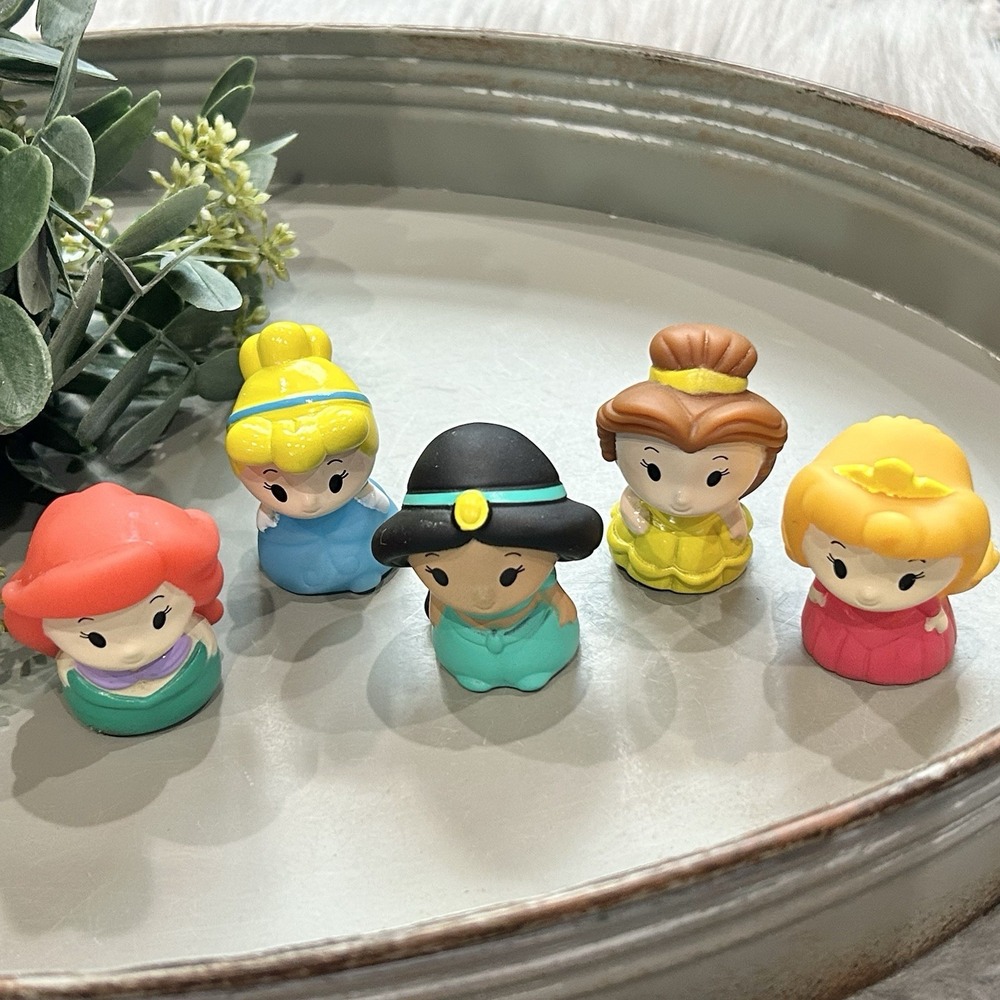 Disney Princess Finger Puppets Set Ariel Belle Aurora Jasmine Cinderella 5pc